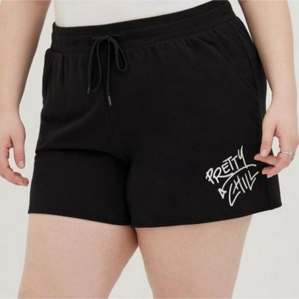 Torrid 1 Pull On French Terry Shorts Pretty Chill Black J-1994